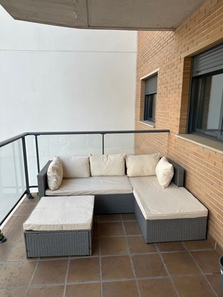 Sofá Jardín Exterior Conforama Mimbre Beige