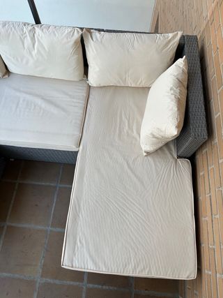 Sofá Jardín Exterior Conforama Mimbre Beige