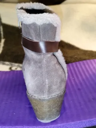 Botines de Cuña Serraje con forro borreguillo