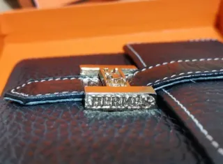 Borsa Hermes nera in pelle testurizzata