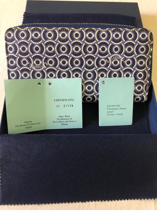 Portafoglio Marinella fantasia cerchi blu