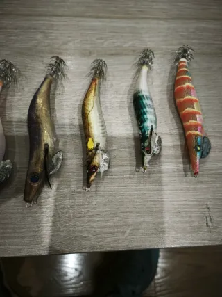 Egis;Lote 8 señuelos de pesca calamar