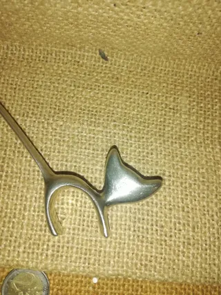 Gato porta anillos plateado anillero vintage