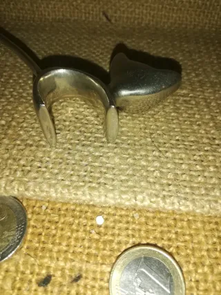 Gato porta anillos plateado anillero vintage