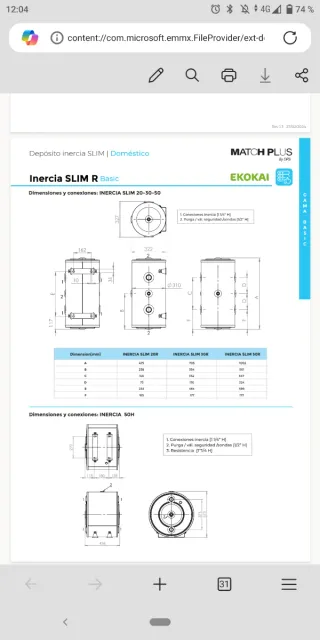 Depósito de inercia EKOKAI