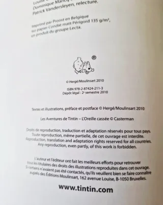 L'oreille cassée - Les Archives de Tintin