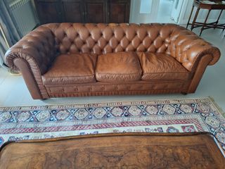 Sofá 3 plazas + 2 butacas piel