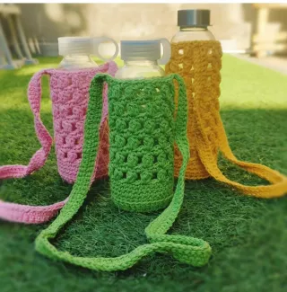 Portabotellas de crochet