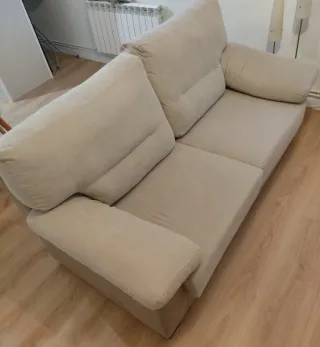 Sofá 2-3 plazas beige/gris tela