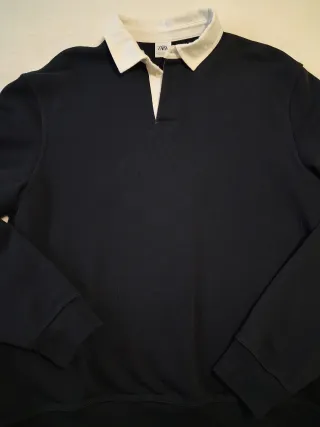 Sudadera Polo Zara Talla M Azul