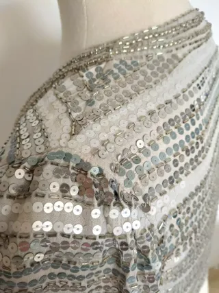 Torera BDBA Lentejuelas Plata Fiesta Talla Única