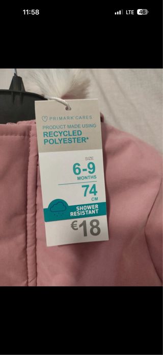 Parka impermeable niña rosa