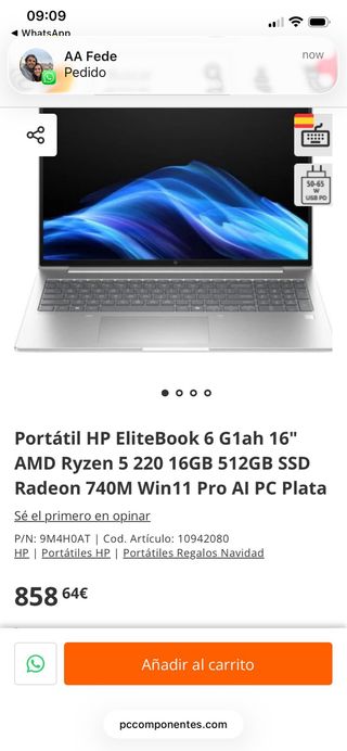 Portátil HP EliteBook 6