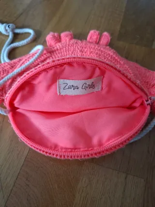 Borsa per bambini Zara all'uncinetto rosa