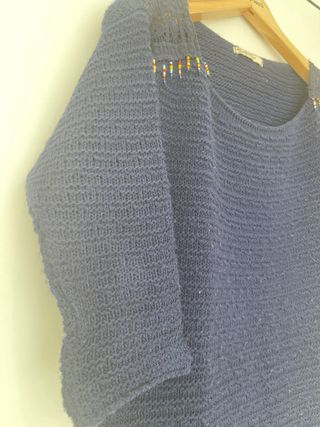 Jersey azul manga 3/4