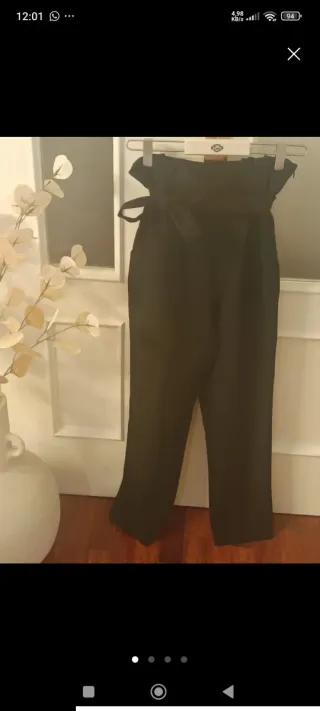 Pantalón fiesta cintura alta negro