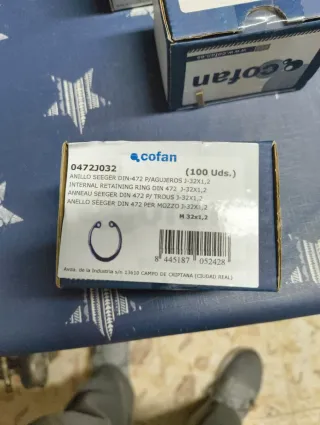 Cofan anillo seeger din-472 M3,2x1,2