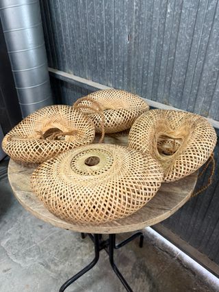 Lámpara Colgante Mimbre Tejido Natural