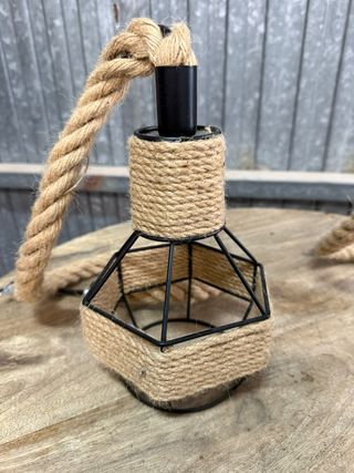 Lámpara Colgante Mimbre Tejido Natural