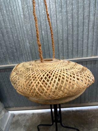 Lámpara Colgante Mimbre Tejido Natural