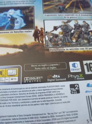 Valkyria Chronicles PS3 PAL ESP