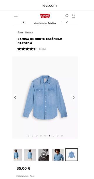 Camisa Vaquera Levi's Western Barstow XXL