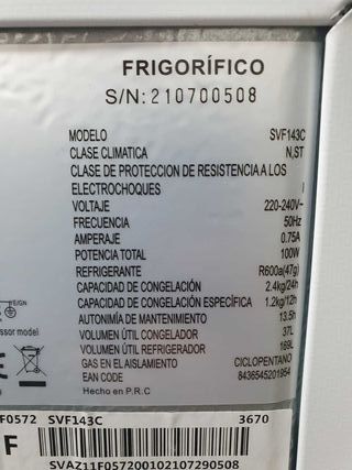Frigorífico Svan blanco de 143cm seminuevo