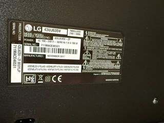 TV LG Negra 43 Pulgadas. Modelo: 43UJ635V