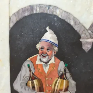 Antico pietre dure anziano con fiaschi Fine XIX