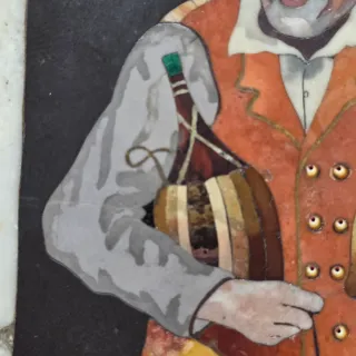 Antico pietre dure anziano con fiaschi Fine XIX