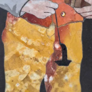 Antico pietre dure anziano con fiaschi Fine XIX