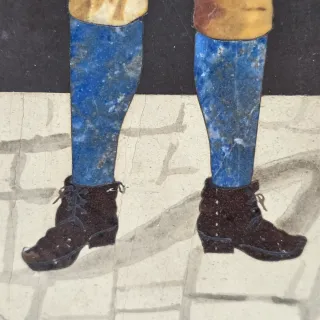 Antico pietre dure anziano con fiaschi Fine XIX