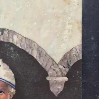 Antico pietre dure anziano con fiaschi Fine XIX