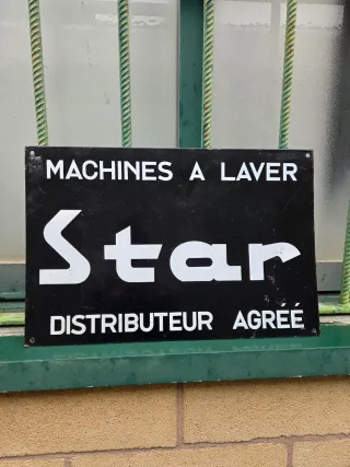 Cartel esmaltado a dos caras star lavadoras