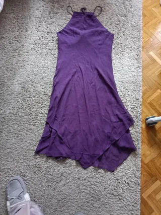 Vestido fiesta seda morado Sangría Petite T.S