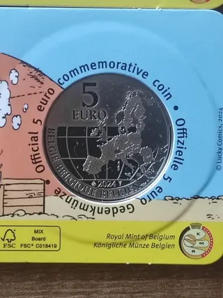 2 Monedas de 5€ Lucky Luke y Spirou 2023-2024