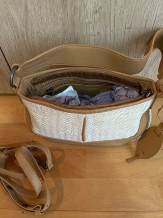 Bolso mano Beige y Marrón