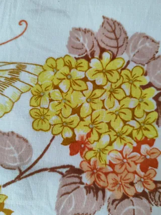 Retal tela vintage algodón mariposas flores