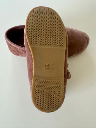 Merceditas niña rosa nude terciopelo