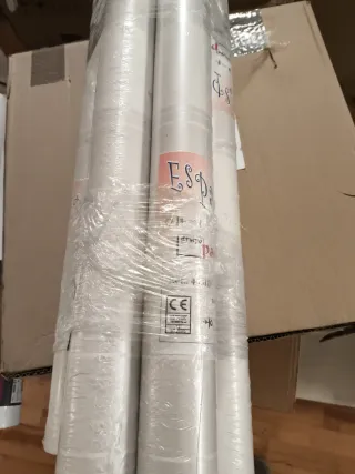 Lote 8 rollos papel pintado rayas cremas