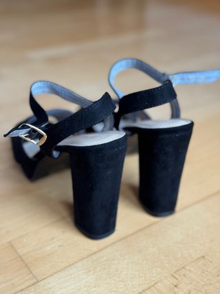 Sandalias tacón fiesta negras talla 39