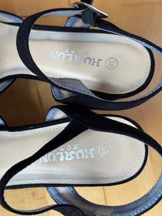 Sandalias tacón fiesta negras talla 39