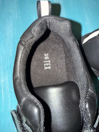 Zapatos Escolares Piel Negra Velcro