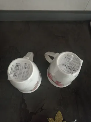 Tazze da tè/caffè con fiocco rosa e tortora