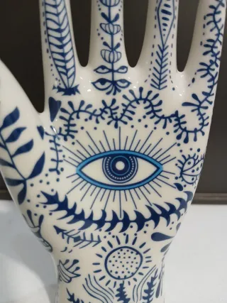 Mano Hamsa Cerámica Decorativa