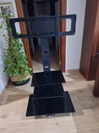 Soporte TV cristal negro