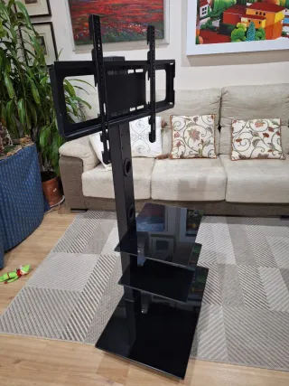 Soporte TV cristal negro