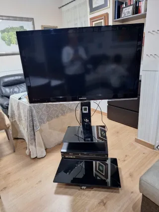 Soporte TV cristal negro