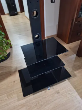 Soporte TV cristal negro