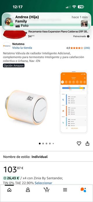 Válvula Radiador Inteligente Adicional Netatmo